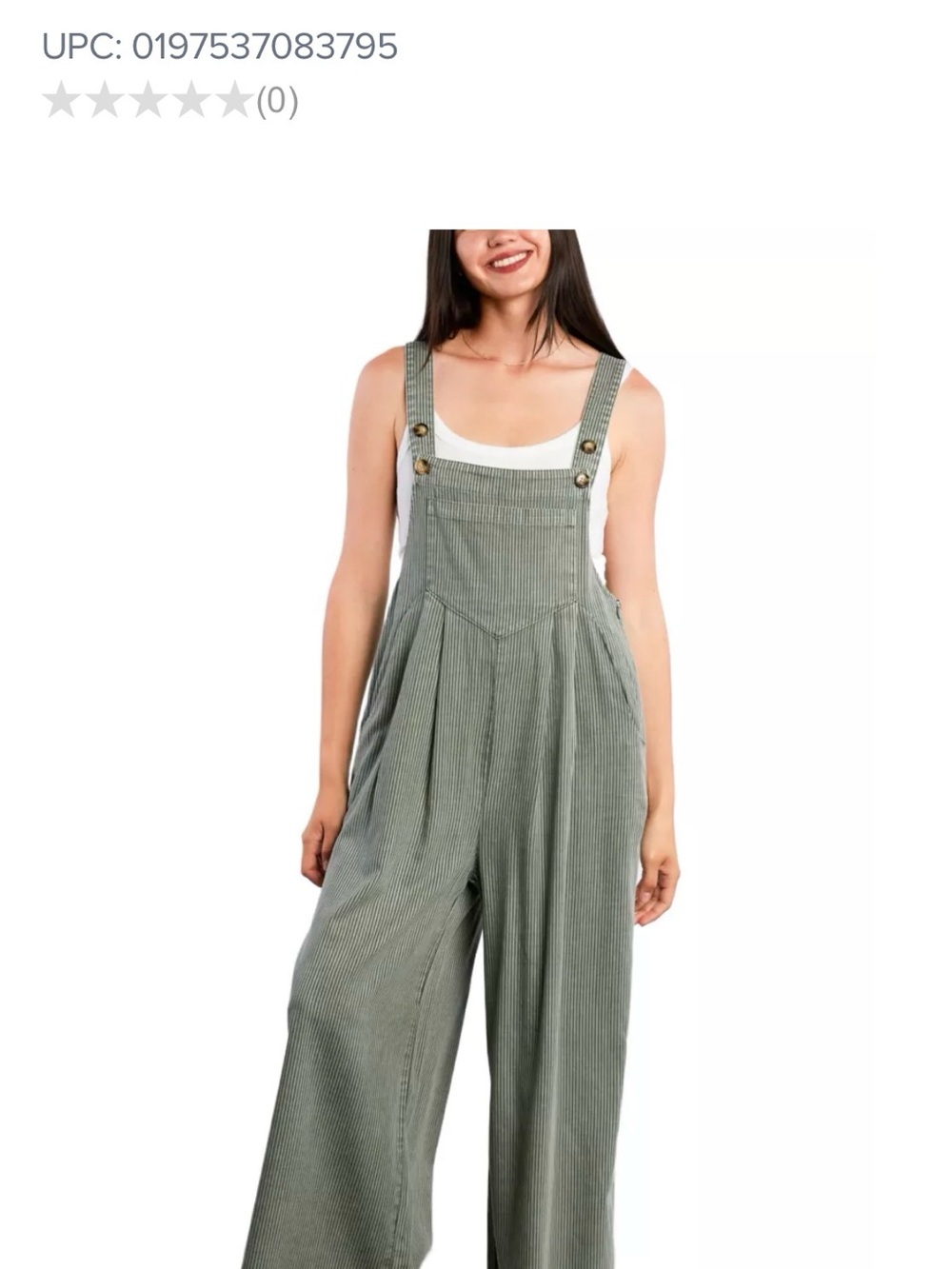 Billy T Green Striped Cotton Overalls - Picture 7 of 11